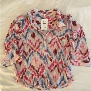 Splendid Multicolor Patterned Button Down Shirt